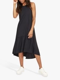 John Lewis Sweaty Betty Explorer Midi Dress, Black – relaxed fit with a high neck and dropped back hem – lightweight fabric is breathable and quick-drying