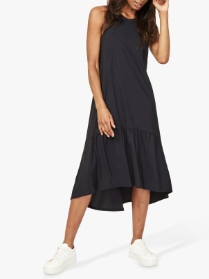 John Lewis Sweaty Betty Explorer Midi Dress, Black – relaxed fit with a high neck and dropped back hem – lightweight fabric is breathable and quick-drying - flipped