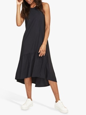 John Lewis Sweaty Betty Explorer Midi Dress, Black – relaxed fit with a high neck and dropped back hem – lightweight fabric is breathable and quick-drying