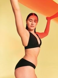 John Lewis Sweaty Betty Peninsula Xtra Life Bikini Top, Black – made from art-recycled Xtra Life Lycra – 5 times more durable than elastane – thick cross-back straps and a wide underband for superb support