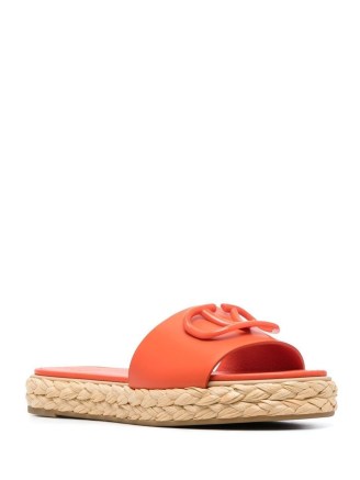 Valentino Garavani VLogo Signature slide sandals / women’s orange summer slides