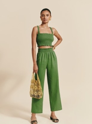Reformation Vera Linen Two Piece in Palm Green ~ women’s gorgeous summer fashion sets ~ chic no fuss outfits - flipped