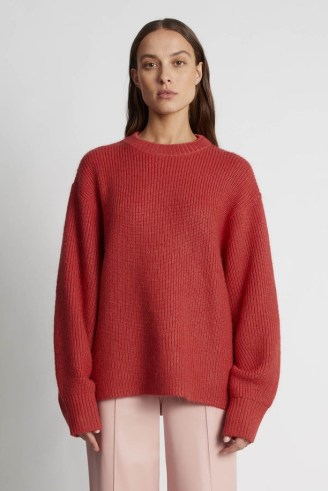 CAMILLA AND MARC Nichols Knit Sweater in Watermelon | women’s oversized drop shoulder crew neck sweaters