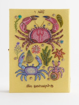 OLYMPIA LE-TAN Crab embroidered book clutch bag / sea inspired occasion bags / ocean themed accessories / MATCHESFASHION - flipped