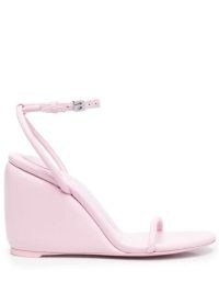 Alexander Wang ankle-strap wedge-heel 50mm sandals rose pink ~ pretty barely there wedged heels ~ designer wedges – FARFETCH