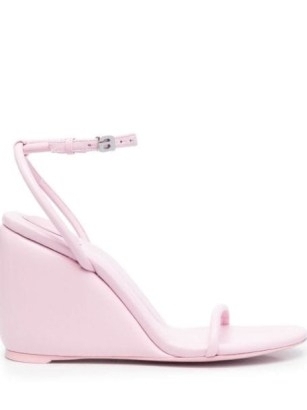 Alexander Wang ankle-strap wedge-heel 50mm sandals rose pink ~ pretty barely there wedged heels ~ designer wedges – FARFETCH