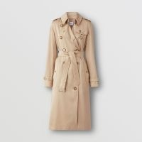 Burberry Kensington silk trench coat in soft fawn | women’s luxury belted coats | luxe outerwear