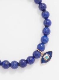 SYDNEY EVAN Evil eye lapis lazuli & 14kt gold beaded bracelet ~ blue stone bracelets with enamel charms ~ women’s jewellery ~ MATCHESFASION
