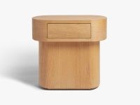 PARACHUTE Bluff Oval Nightstand with Drawer ~ contemporary nightstands ~ timeless wooden bedroom furniture ~ modern bedside table ~ chic mushroom shaped tables for the bedroom or living room