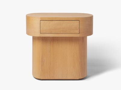 PARACHUTE Bluff Oval Nightstand with Drawer ~ contemporary nightstands ~ timeless wooden bedroom furniture ~ modern bedside table ~ chic mushroom shaped tables for the bedroom or living room - flipped