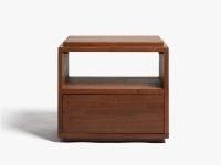 PARACHUTE Bluff Rectangle Nightstand with Drawer in Walnut ~ modern dark wood nightstands ~ minimalist bedroom furniture ~ chic bedside table ~ stylish no-fuss side tables