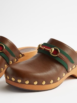GUCCI Horsesbit leather clogs in brown ~ 70s vintage inspired shoes ~ MATCHESFASHION - flipped