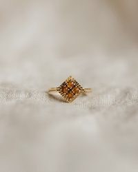 Rock n Rose Carmella 9ct Gold Citrine Ring ~ women’s pre-owned vintage yellow stone rings