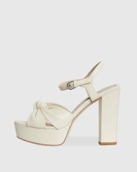 PAIGE Colbie Sandal Bone Leather | off white block heel platforms | women’s retro shoes | 70s vintage style footwear | knot detail platform sandals