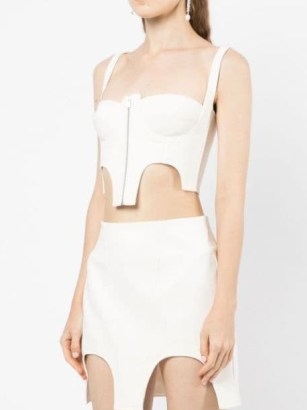 Dion Lee double arch bustier top in ivory| sleeveless cup bust fitted bodice crop tops | women’s edgy fashion | FARFETCH - flipped