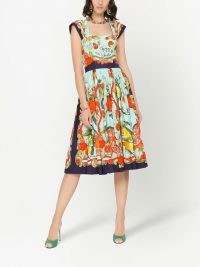 Dolce & Gabbana fruit-print A-line dress / womens vintage style designer fashion / printed retro look cap sleeve cotton dresses / FARFETCH