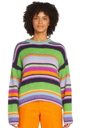 gorman ALL IN JUMPER STRIPE | women’s striped drop shoulder jumpers | womens multicoloured knitwear - flipped