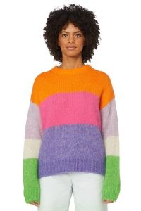 gorman COLOURFIELD JUMPER STRIPE | womens colourblock jumpers | women’s striped colour block sweaters | relaxed fit drop shoulder | vibrant knits | beautiful mulitcoloured knitwear