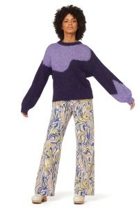 gorman PETAL JUMPER PURPLE | women’s tonal colourblock jumpers | womens non-mulesed merino and alpaca wool blend knitwear