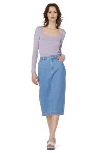 gorman LILA DENIM SKIRT in Blue | women’s organic cotton skirts | womens stylish wardrobe essentials | dress up or down fashion