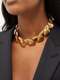 SAINT LAURENT Scale chain-link necklace / women’s statement jewellery at MATCHESFASHION / womens chunky designer necklaces