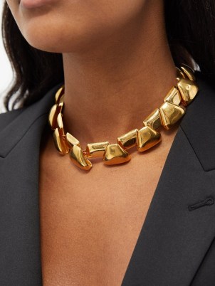 SAINT LAURENT Scale chain-link necklace / women’s statement jewellery at MATCHESFASHION / womens chunky designer necklaces