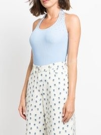 Liberal Youth Ministry crystal-embellished halterneck bodysuit in sky blue – halter bodysuits with crystals – farfetch