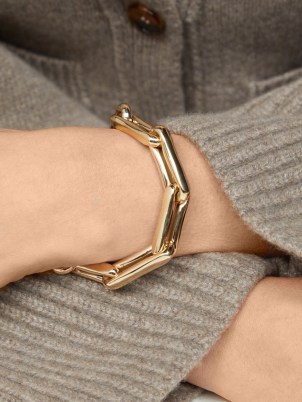 LAUREN RUBINSKI Square-link XL 14kt gold bracelet – womens chunky chain linked bracelets – women’s fine jewellery – MATCHESFASHION