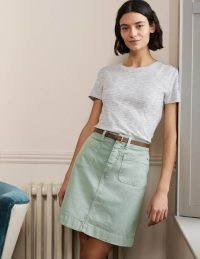 Boden Patch Pocket Skirt Iceberg Green – casual A-line skirts – women’s wardrobe essentials