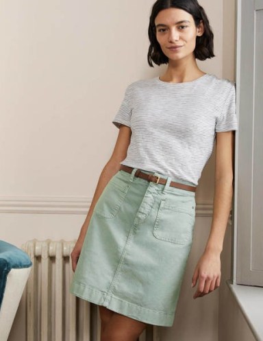 Boden Patch Pocket Skirt Iceberg Green – casual A-line skirts – women’s wardrobe essentials