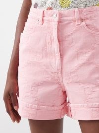GUCCI GG-jacquard denim shorts in pink | women’s designer summer fashion | MATCHESFASHION