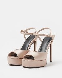 River Island PINK SKINNY HEEL PLATFORM SHOES | luxe style party platforms | women’s on-trend evening shoes