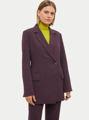JIGSAW Ryedale Textured Jacket in Oxblood / women’s smart workwear jackets / dark red autumn colours / womens burgundy outerwear