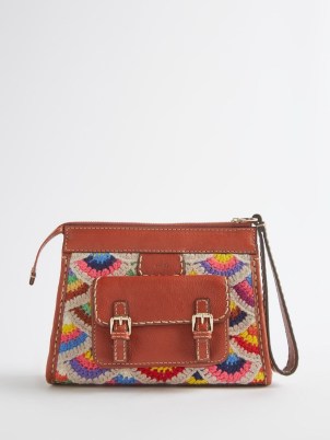 CHLOÉ Edith crochet wool-blend leather clutch – brown bohemian bags – small crocheted boho handbag – designer handbags at MATCHESFASHION - flipped
