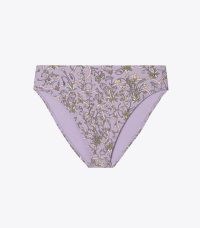 Tory Burch PRINTED HIGH-WAISTED BIKINI BOTTOM in Lilac Garden Medallion ~ womens floral high leg bikini bottoms ~ women’s designer bikinis