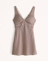 Abercrombie & Fitch Satin Slip Mini Dress Brown Pattern