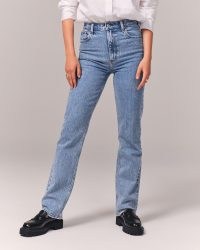 Abercrombie & Fitch Ultra High Rise 90s Straight Jean | blue denim fashion