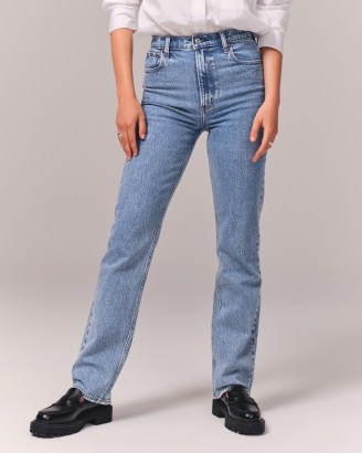 Abercrombie & Fitch Ultra High Rise 90s Straight Jean | blue denim fashion
