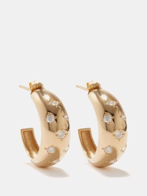 ZOË CHICCO Aura Scattered Star diamond & 14kt gold earrings | luxe hoops studded with diamonds