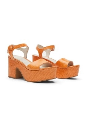 gorman SUNNY PLATFORM in Tan | chunky block heel snake effect platforms | women’s retro inspired sandals