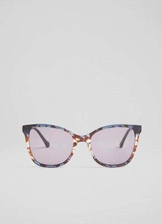 L.K. Bennett Honey Turquoise and Sand Tortoise Frame Sunglasses | women’s large blue multi tort sunnies | glamorous eyewear
