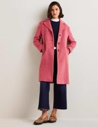 Boden Italian Wool Collared Coat Dusty Red ~ women’s pink winter coats ~ feminine colours for womens outerwear