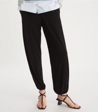Tory Burch JERSEY ANKLE PANT in Black / women’s cuffed trousers / womens chic sportswear inspired fashion