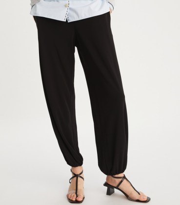Tory Burch JERSEY ANKLE PANT in Black / women’s cuffed trousers / womens chic sportswear inspired fashion