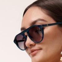 Lele Sadoughi LISBON BLUE COURTSIDE SUNGLASSES | women’s sporty style summer eyewear