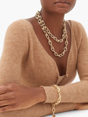 LAUREN RUBINSKI Double layer 14kt gold chain necklace – luxe chunky necklaces – women’s fine jewellery – womens luxury statement jewelry – matchesfashion