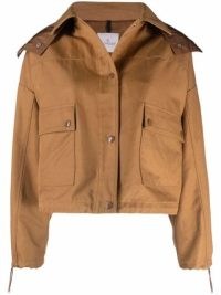 Moncler Rouzic bomber jacket in camel brown / womens designer outerwear / women’s casual on-trend jackets / FARFETCH