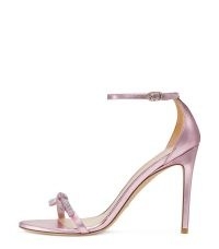 NUDIST SW BOW 100 SANDAL METALLIC COTTON CANDY ~ pink barely there ankle strap sandals ~ Stuart Weitzman stiletto heels
