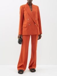 JOSEPH Jaden double-breasted stretch-wool suit jacket in orange / women’s boxy blazers