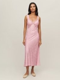 Reformation Provence Dress in pink ~ lace trimmed slip dresses